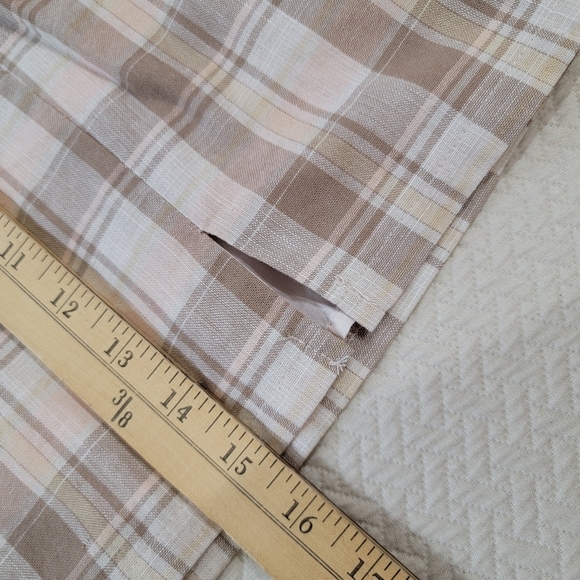 Lush Plaid Tan Mini Skirt Cotton Blend Size Small Casual Spring Summer - Picture 8 of 12
